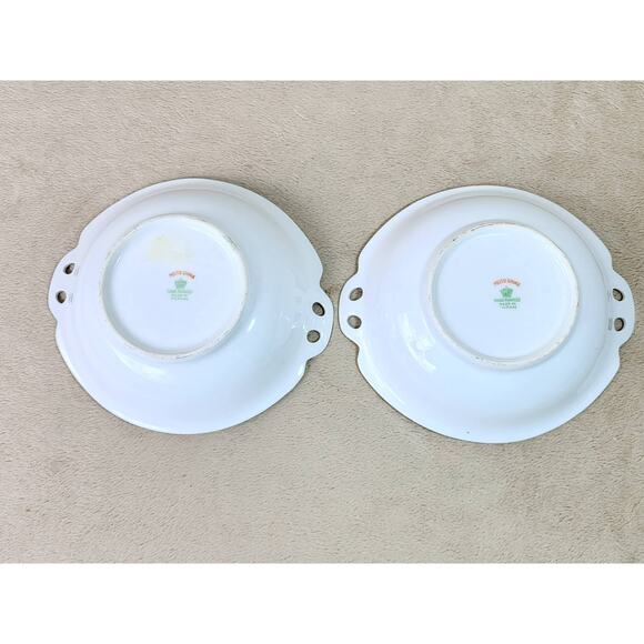 Rare Meito China Bowl Dish 7" Hand Painted Gold Trim Double Handle 1930 Japan - Picture 12 of 15